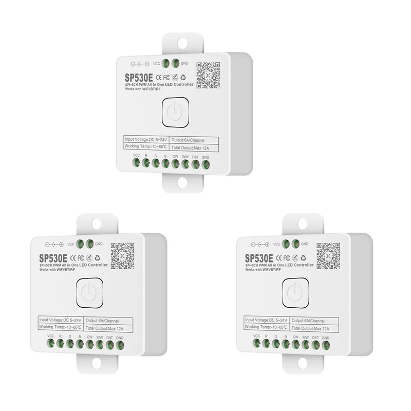 ABMF-3X 12-в-1 светодиодный контроллер Wi-Fi SP530E PWM SPI пиксели диммер для WS2812B WS2811 RGB RGBW светодиодные ленты с голосовым управлением