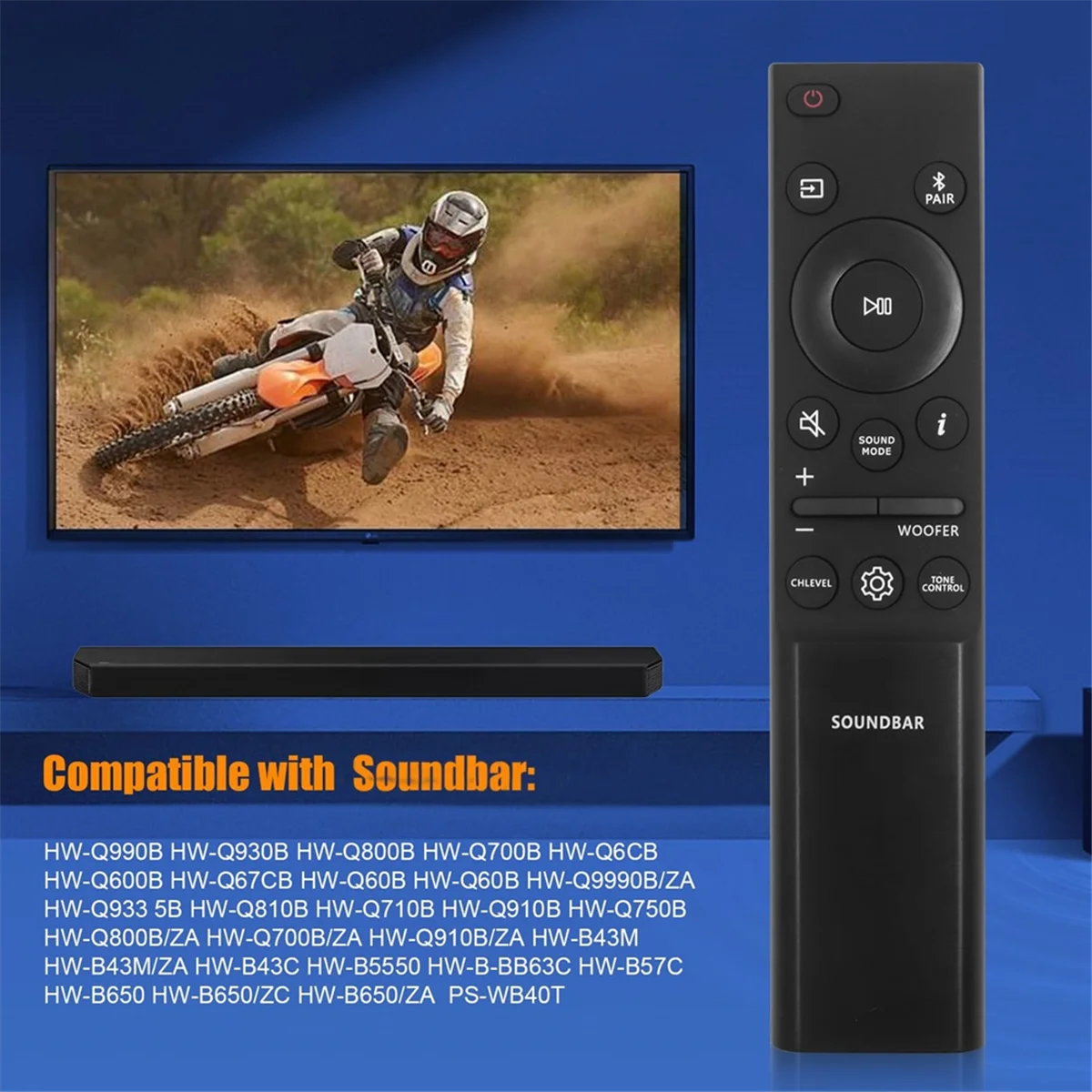 AH81-15047A Pengganti Remote Control untuk Samsung Sound Bar Speaker HW-Q990B HW-Q930B HW-Q6CB HW-Q600B HW-Q67CB DY