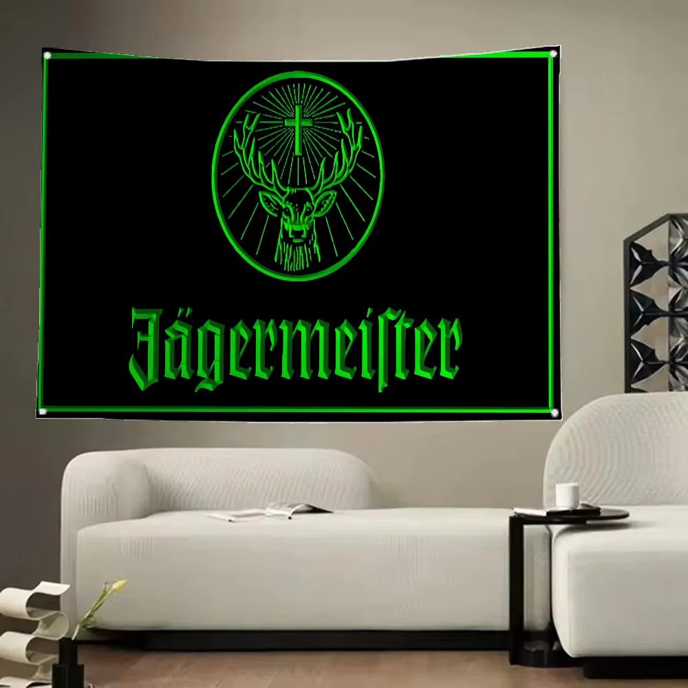 Jagermeister Funny Flags Room Decor Workshop Flags and Banners Wall Flag to Hang Home & Garden Advertising Outdoor Decorations