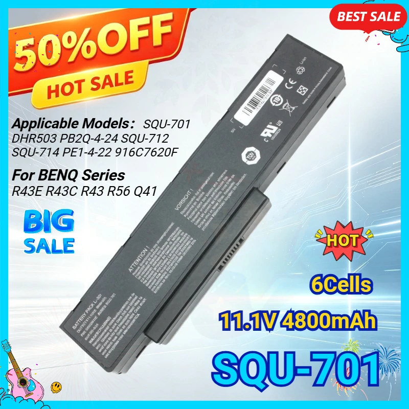4800Mah 11.4V Laptop Battery For Benq Packard Bell SQU-701 SQU-712 SQU-714 EUP-…
