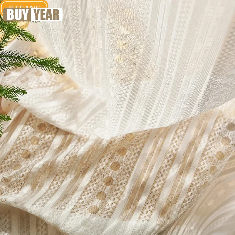 

Lace Embroidered White Screen Window Screen Curtains For Living Room Bedroom French Window Balcony Bay Window Custom Partition