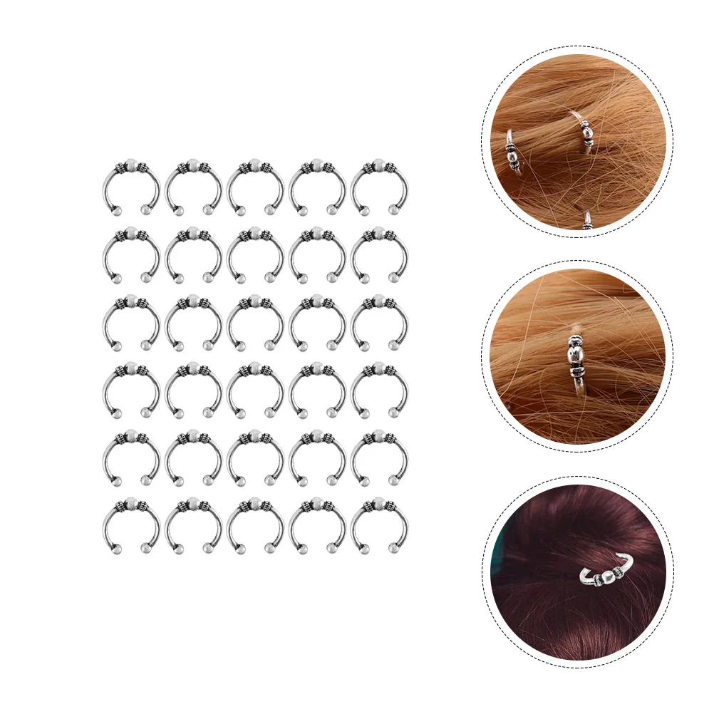 

30 Pcs Hairpin Headgear Styling Dreadlock Accessories Braid Clips Jewelry Braids Decor Man