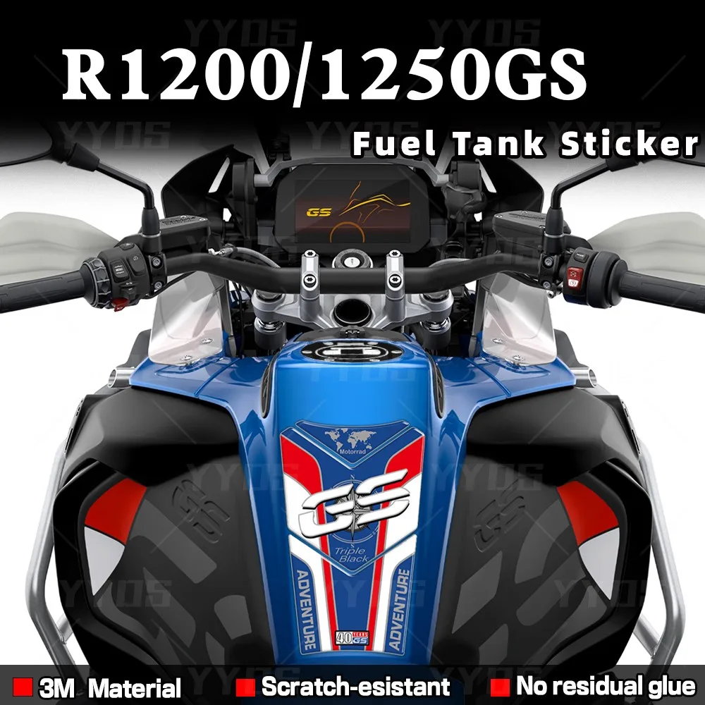 

For R1200GS r 1200 gs ADV R1250GS r1250 Adventure Motorcycle Tankpad Sticker 3D Tank pad Stickers Oil Gas Protector Cover Decal