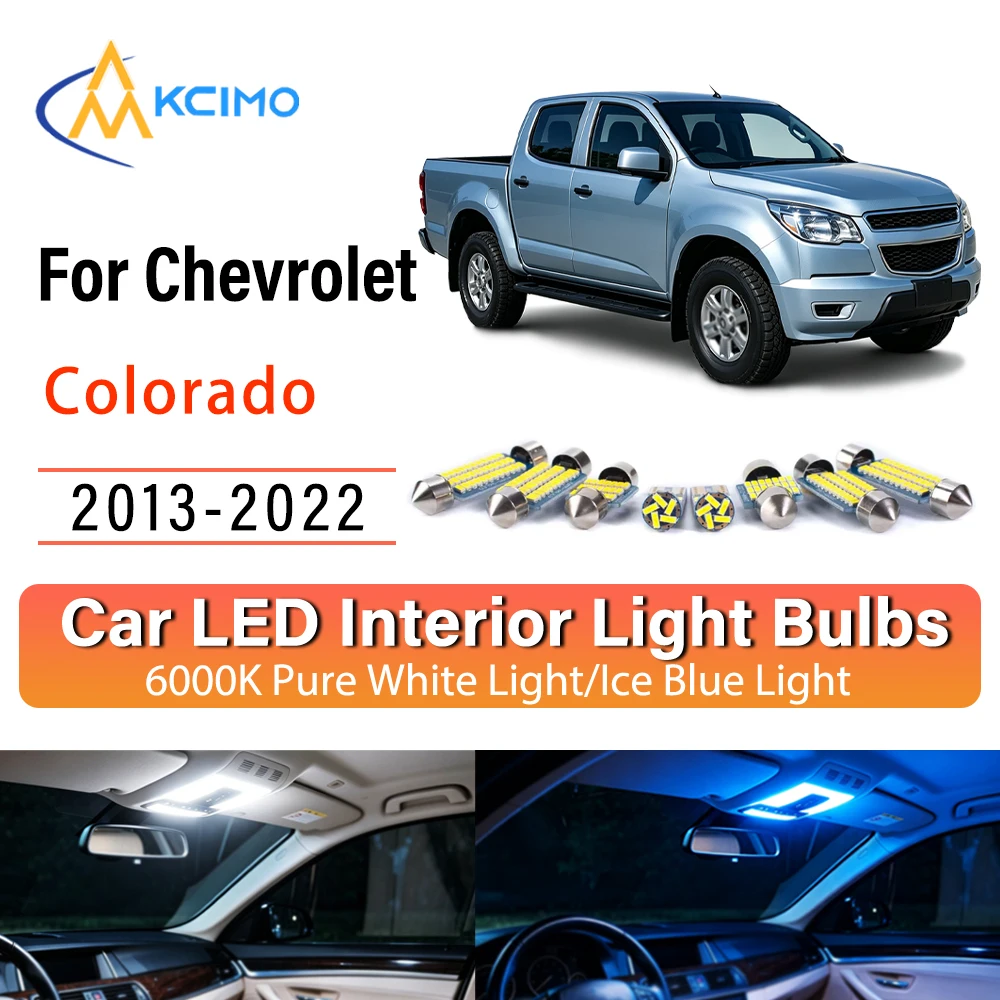 Éclairage intérieur LED confortable et de qualité supérieure pour Chevrolet Colorado 2013-2022, super lumineux, installation rapide, lumière bleue, kit de lumière blanche robuste