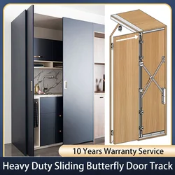 Hidden Butterfly Door Slide Hardware Set Side-mounted Plug-in Folding Door Hardware Accessories Furniture Hinges for Cabinet