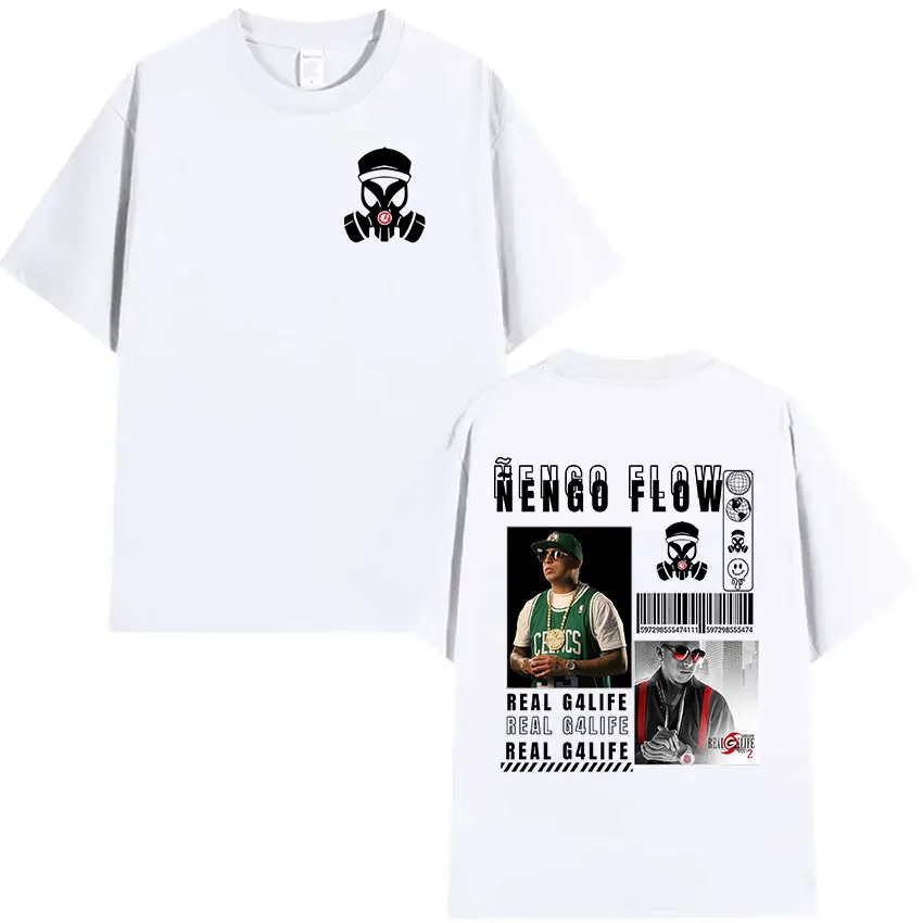 Rapper NENGO FLOW PEAL G4LIFE Tour Album 2026 Graphic T Shirts Men's Vintage Hip Hop Pop Short Sleeve Cotton T-shirt Streetwear