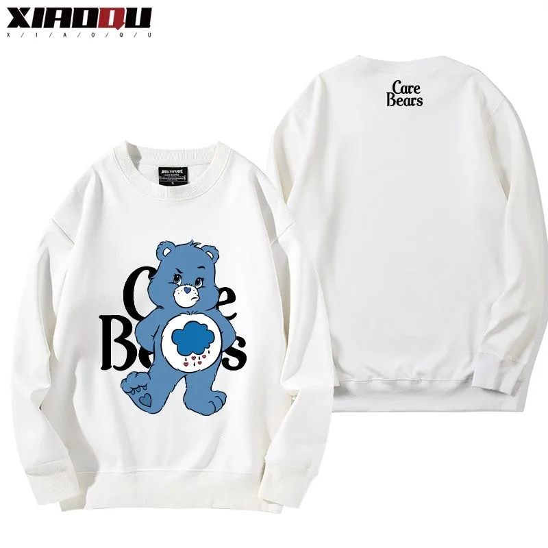 Cartoon Carebears Printed Hoodie 100% Cotton Rainbow Care Bears Pullovers Oversized Loose Sweatshirts Men Women Streetwear Tops