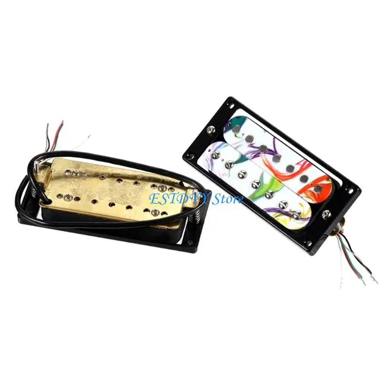 

G6DE Pack of Direct Fit Powerful Replacement Guitar Pickup for Style Electric Guitars Neck Bridge Positions Wax Potted