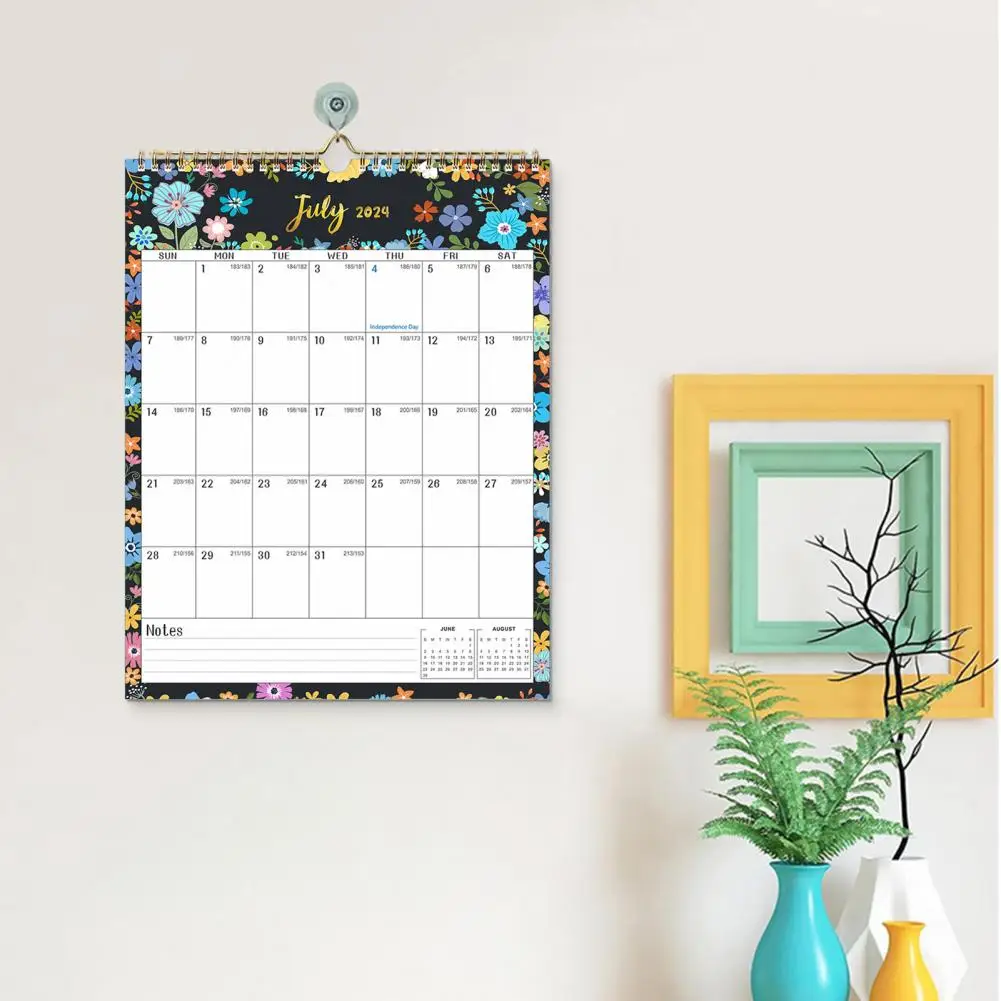 Premium Desk Calendar 18-month Desk Calendar 2024-2025 U.s Holidays Notepad Hanging Holes Spacious Desk Planner