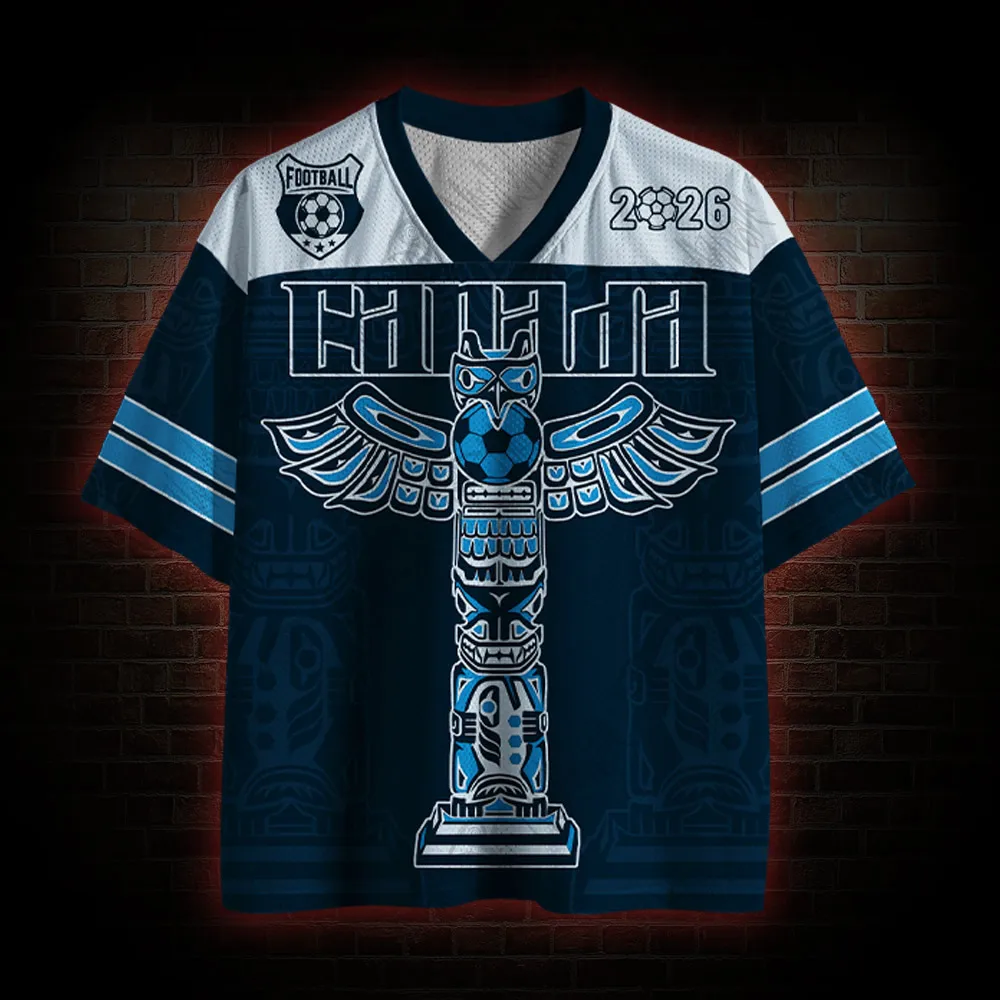 

Assist in World Football Matches, Black Series Mesh Football Jerseys, Canadian Personalized Totem Pole Printed Sportswear
