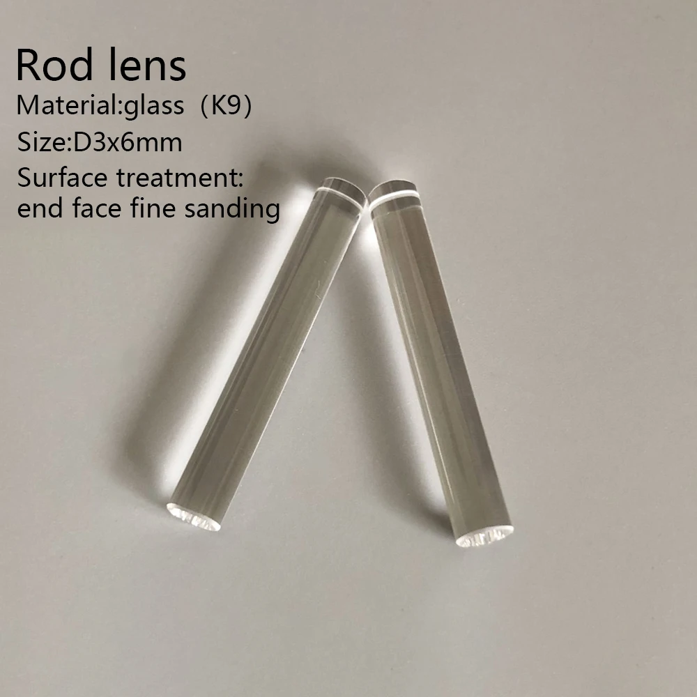 Rod lens Light guide rod D3x6mm End face fine sanding Side polishing Precision optical element material Glass（K9）