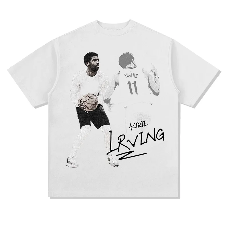 Curry Paul George Three-ball Kobe Doncic Ross Harden James Irving Short-sleeved Nba T-shirt Ink Style Short Sleeve T-Shirt Tide