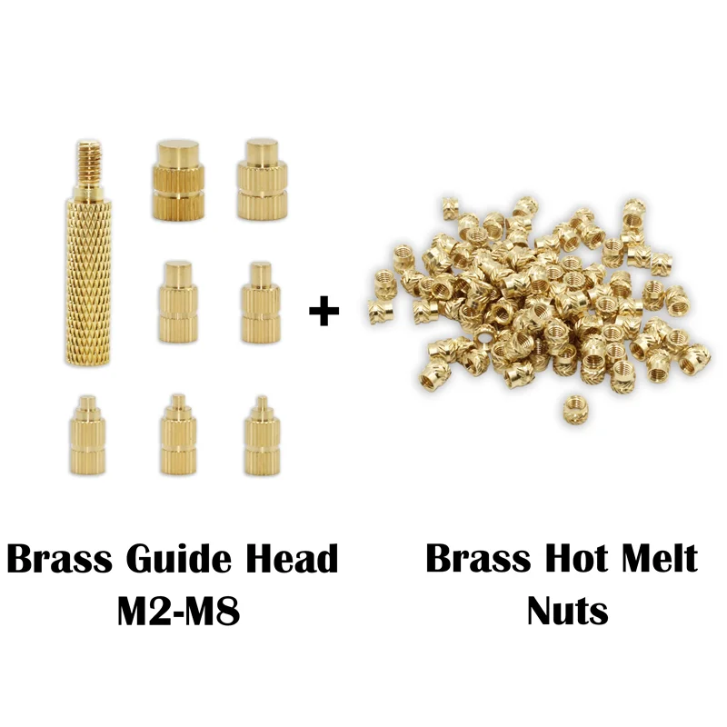 Ottone riscaldamento punte per saldatore strumenti inserto dado M2 M2.5 M3 M4 M5 M6 M8 stampante 3D chip Melt Nuts strumento di impianto connettore