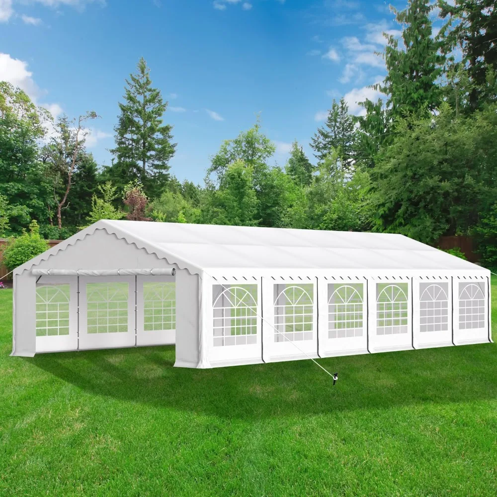 20x40FT Party Tent Heavy Duty, Large Wedding Event Shelters with 7 Carry Bags & Removable Sidewalls, Outdoor Canopy