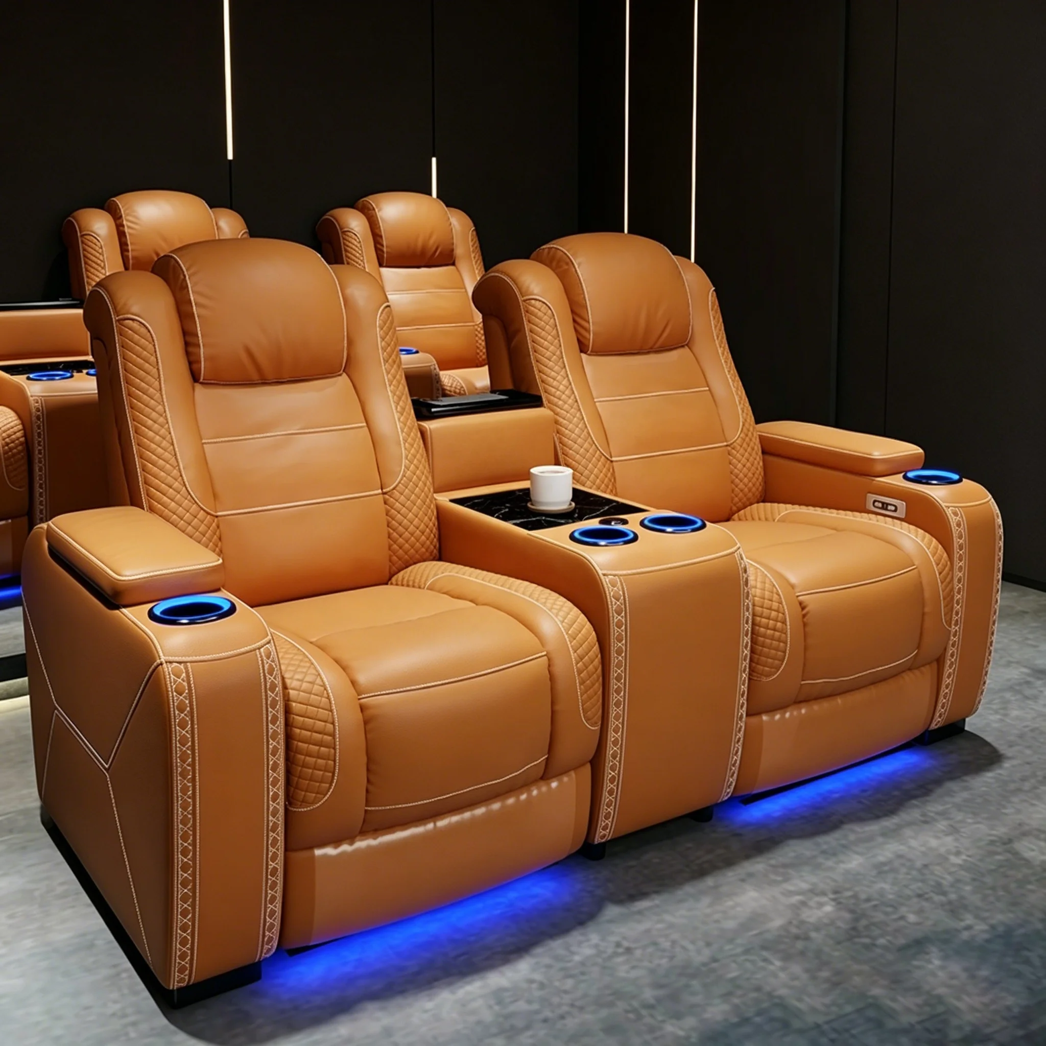 Private Customized Home Theater Personalized Video Room Villa Leather Electric Reclining Sofa Massage Sofa