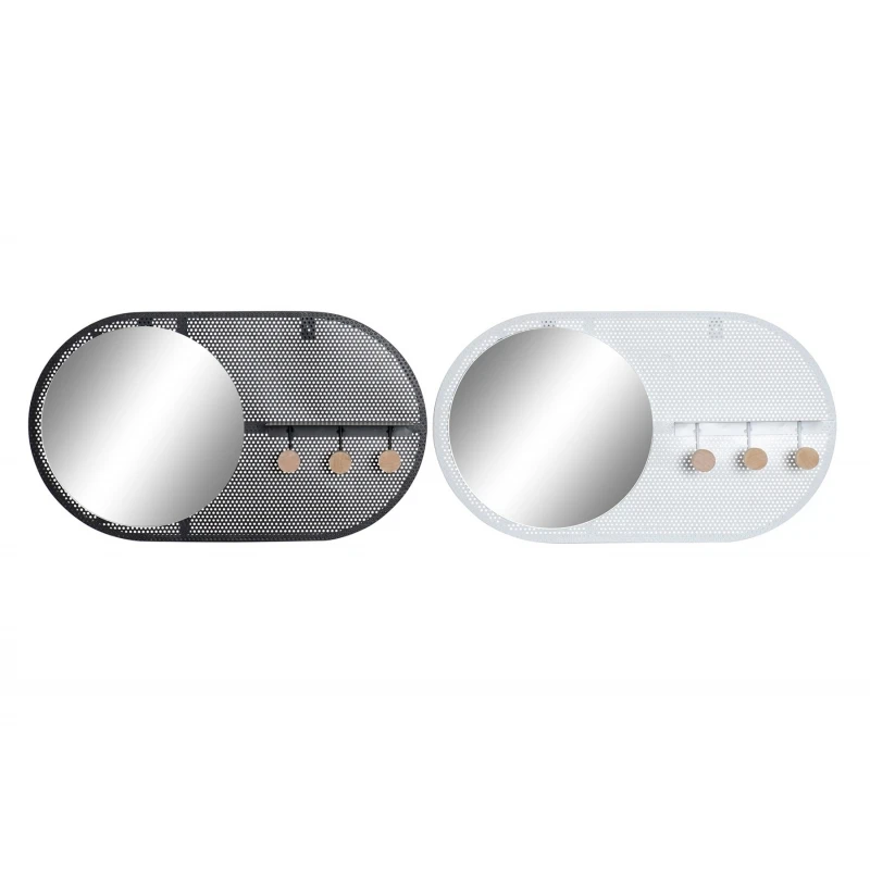 Wall ratchels Set 2 metal wall rack with mirror black white factory 3 170680 corkers