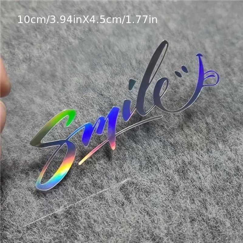 1PC Personality Smile Script Stickers Multi-Color Waterproof Vinyl Decal for Vehicle Helmet Laptop