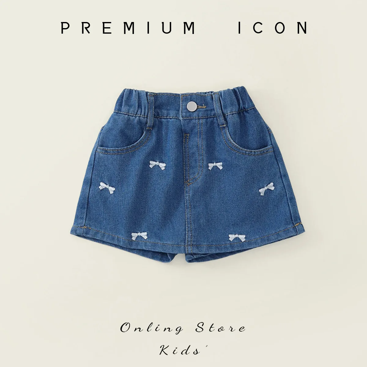 

Girls' Shorts Summer Clothes 2026 New Style Children's Denim Bow Embroidered Skirt Pants Sweet Baby Summer Clothes Anti Glare