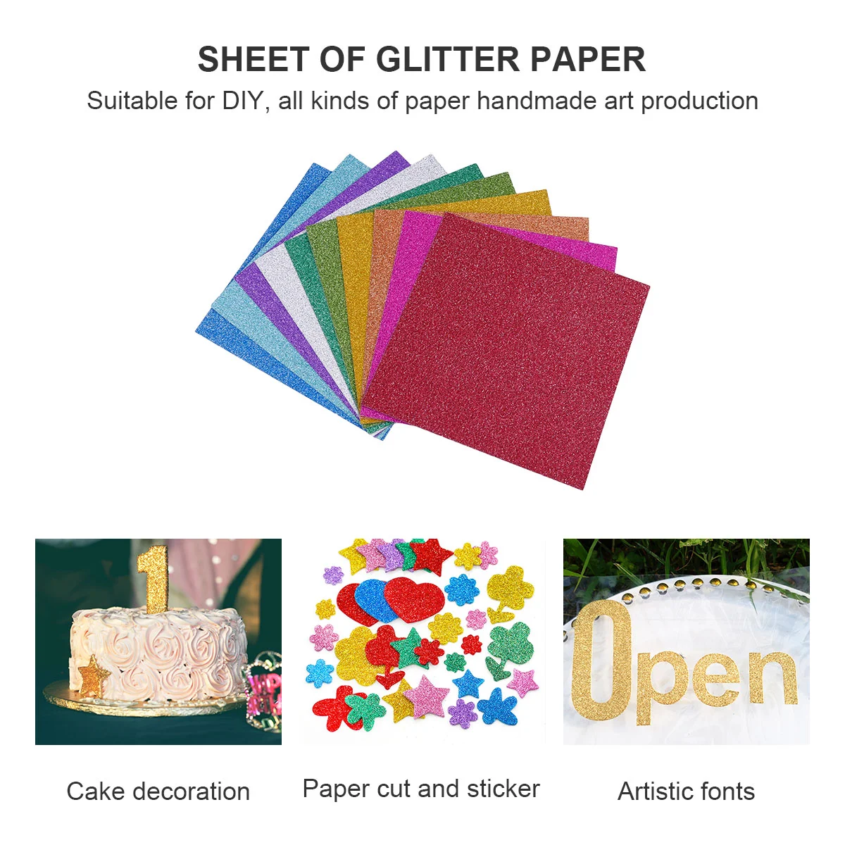 100 Pcs Glitter Paper Color Cardstock Paper Craft Glitter Sheets Christmas Gift Paper Shimmer Cardstock Paper Glitter Cardstock