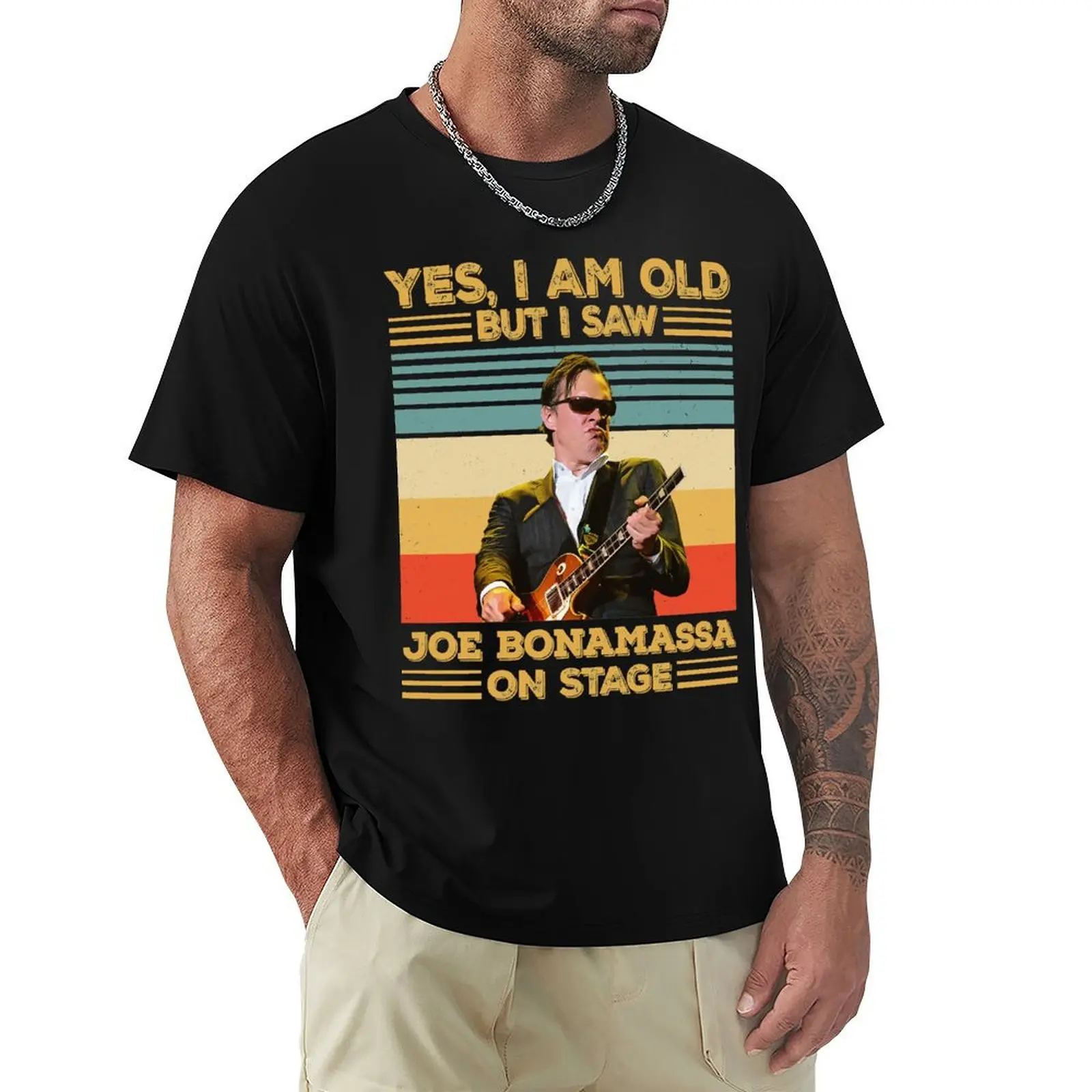 

Retro I Saw Joe Bonamassa On Stage Vintage T-Shirt blue archive anime mens graphic t-shirts anime