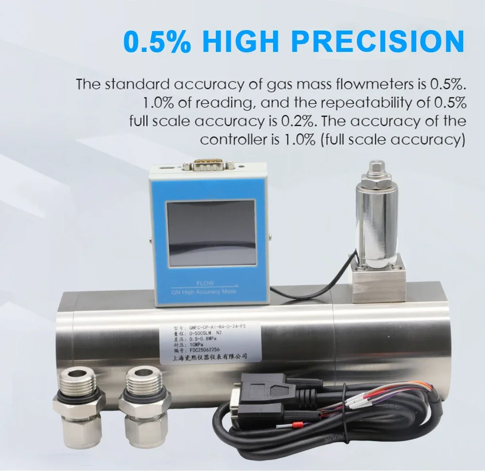 High Accuracy Thermal Gas Mass Flow Meter MFC Liquid Mass Flow Controller Custom Supported for Lab Industrial Use