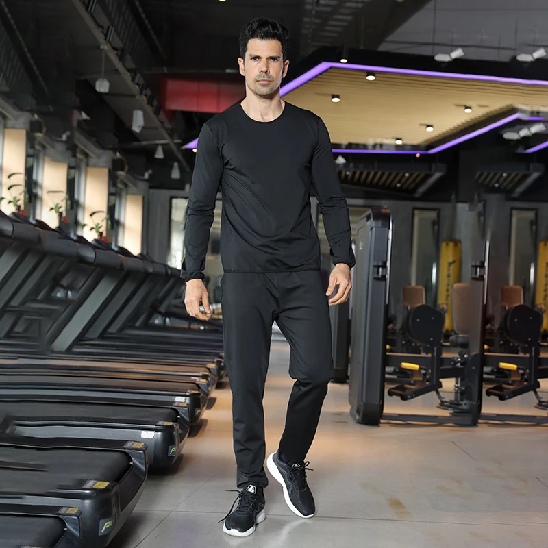 Sauna Suit Slimming Men Pullover Sportswear for Sweating Weight Loss Running Fitness Gym Clothing Set Workout Elastic Tracksuit