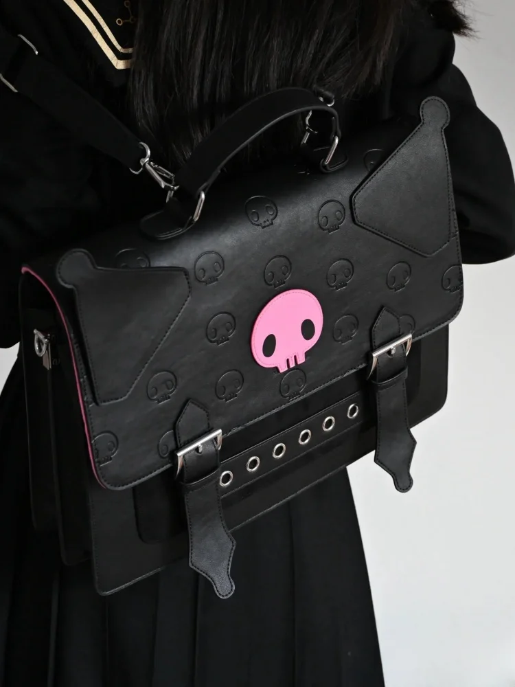 Sanrio Kuromi Backpack Anime Y2K Shoulder Bags Kawaii Cartoon Large Capacity Academy Style Messenger Bag Cute Handbag Gift