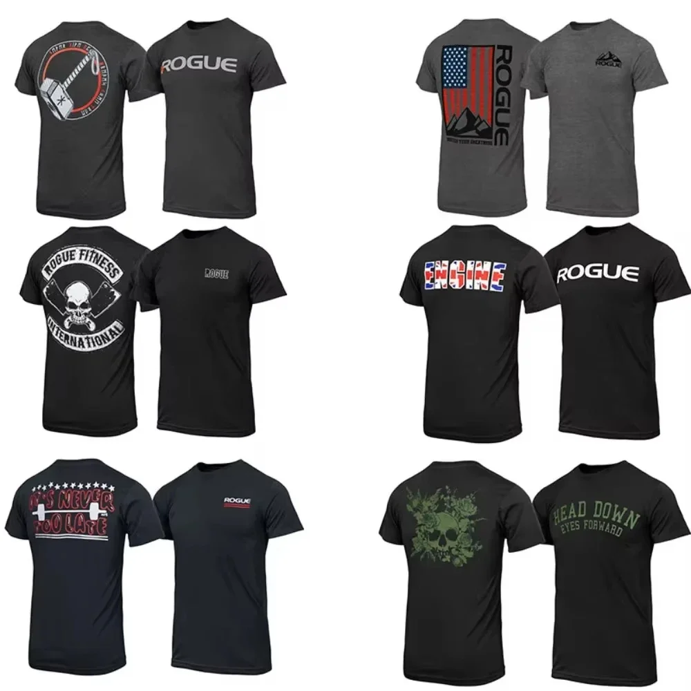 Camiseta de manga corta Rogue para hombre y mujer, ropa deportiva de calle americana de marca a la moda, Camiseta informal de algodón a la moda