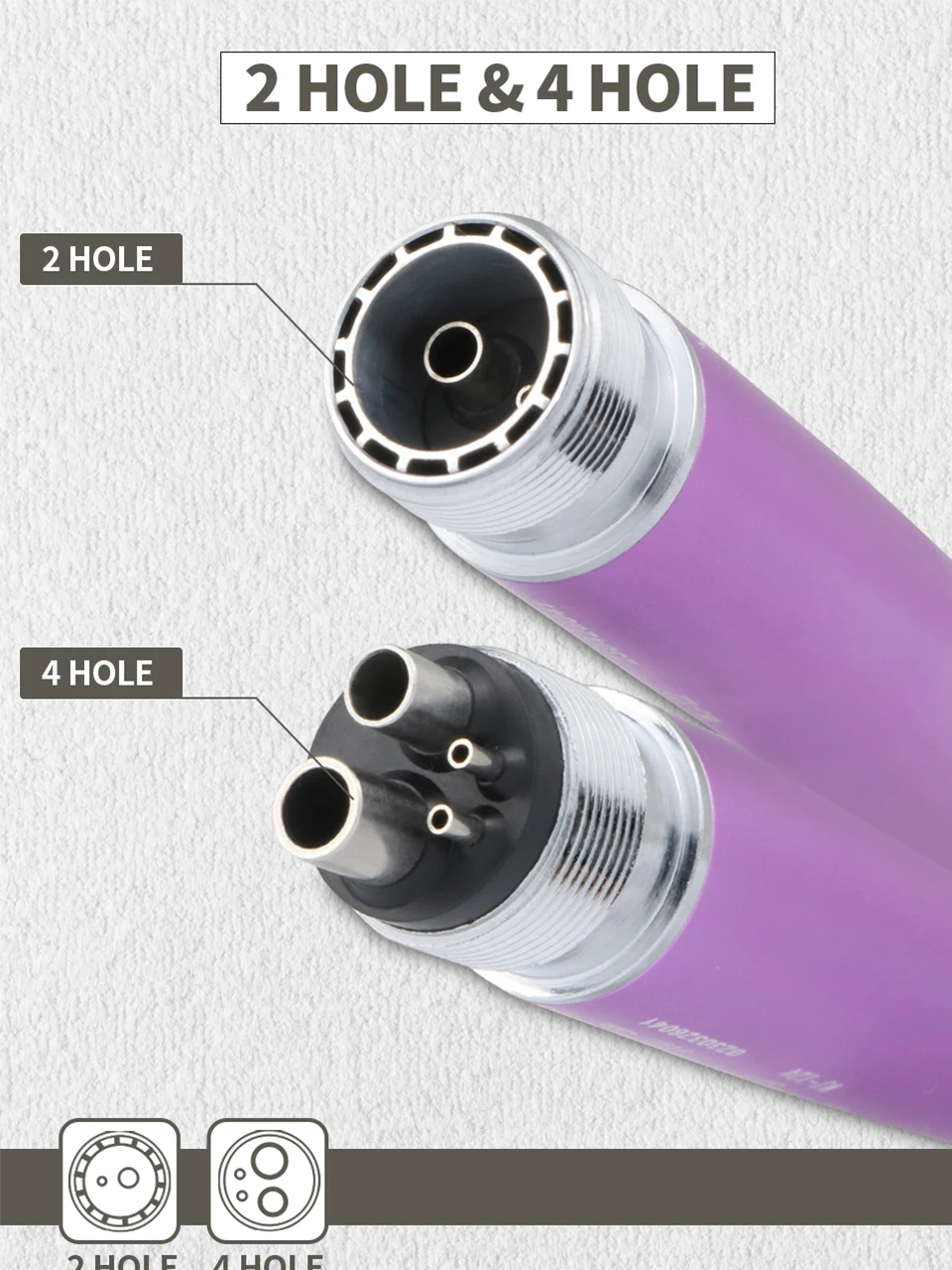 Dental High Speed Colorful Handpiece Standard Head 2/4 Holes Single Water Spray Push Button Air Turbine Aluminum Alloys