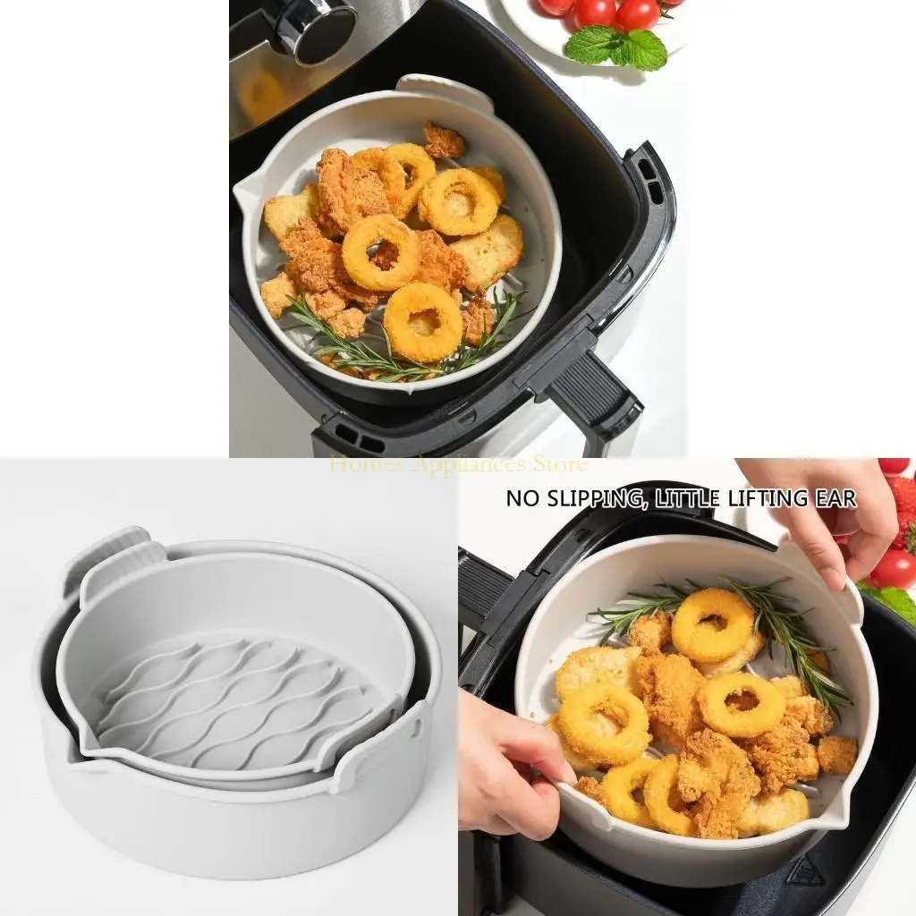 حزمة D0AB من 2 مقايض الهواء من السيليكون الطهي الحصير الفرن آمن الشواء الحصير السيليكون الملمس هواء المقليون وعاء مناسب للخبز