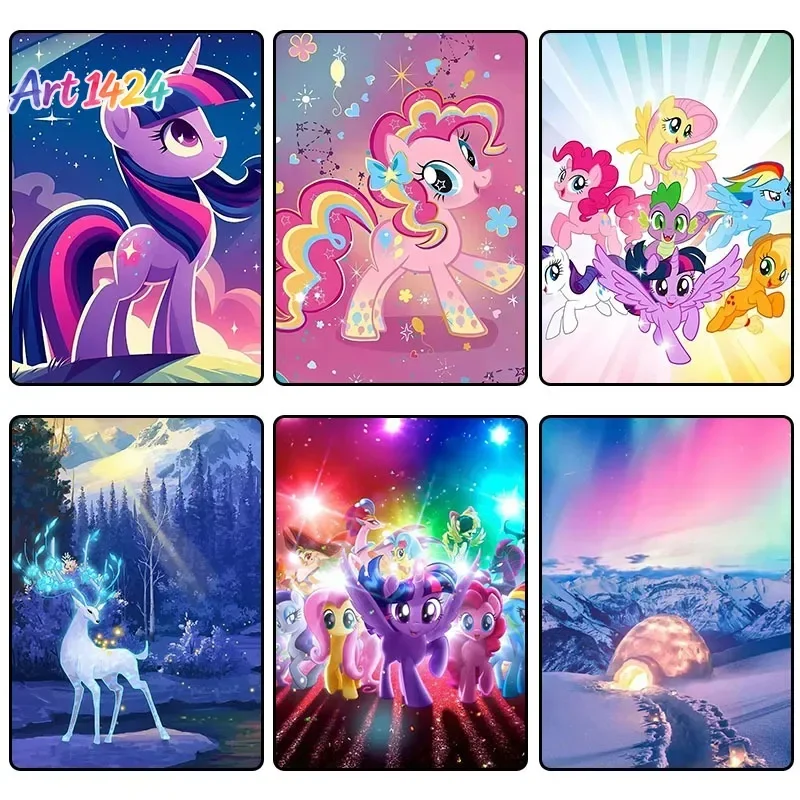 Cartoon My Little Pony Leinwand-Dekorationsgemälde Cartoon M6 Vollbild Twilight Sparkle Pinkie Pie Zimmerposter Urlaubsgeschenk