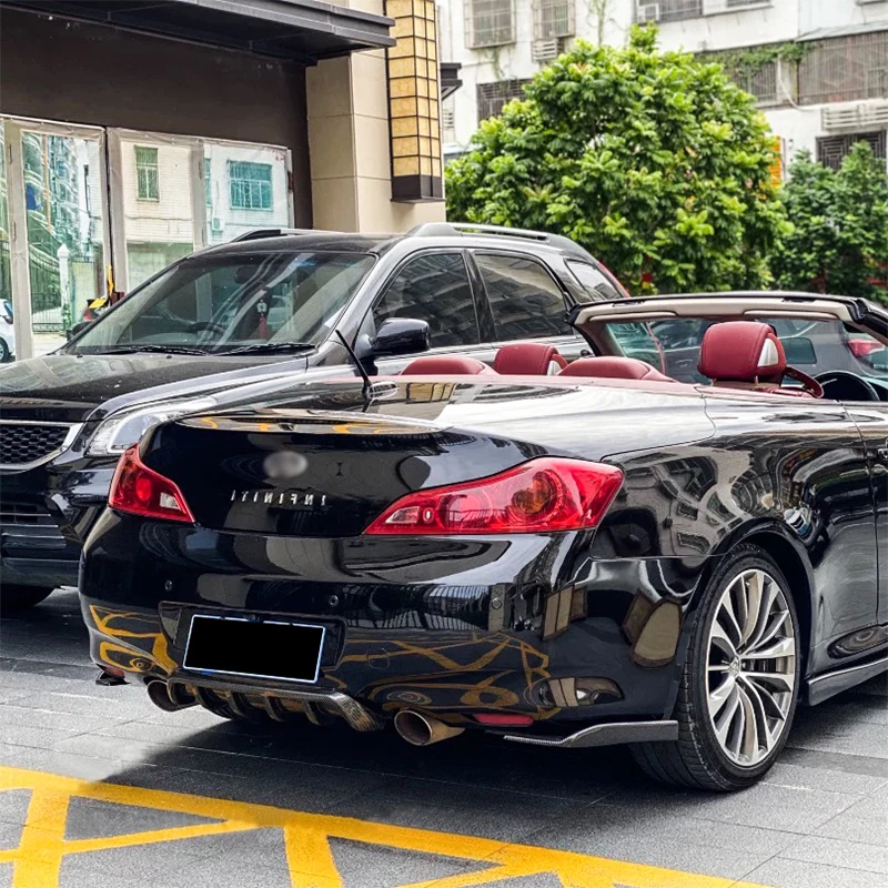 For Infiniti G35 G37 G37S Car Rear Bumper Lip Diffuser Shark Fins Spoiler Body Kit Protector Carbon Fiber Look Auto Accessories