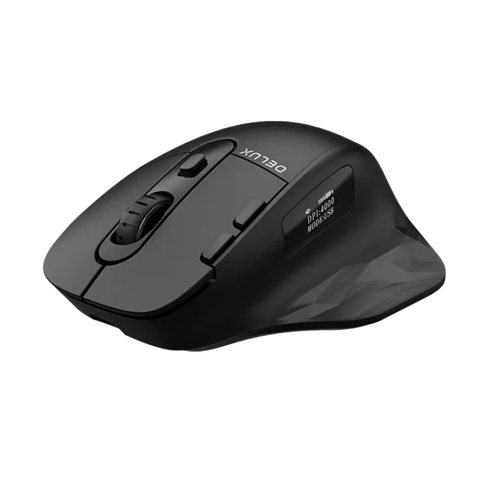 

Эргономичная Беспроводная игровая мышь Delux M912DB, эргономичный дисплей, Bluetooth, 2,4G, проводная, с подзарядкой