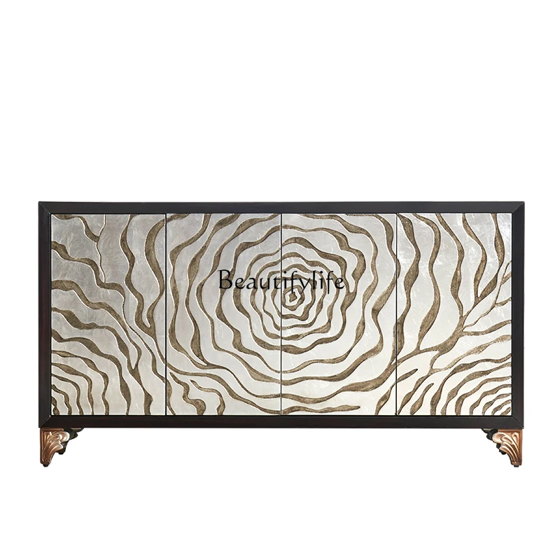 

Light luxury home entrance cabinet integrated living room locker modern simple style
