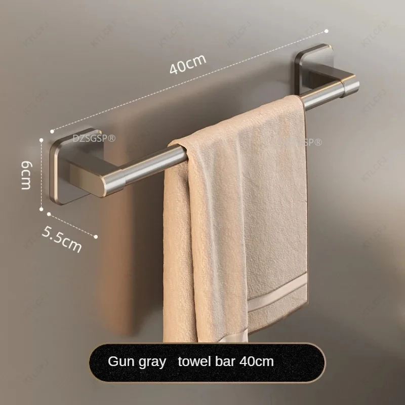 

Towel Holder No Drilling Bathroom Towels Bar Shelves Bathroom Accessories Rack Shoes Towel Organizer Rack Self-Adhesive Towel