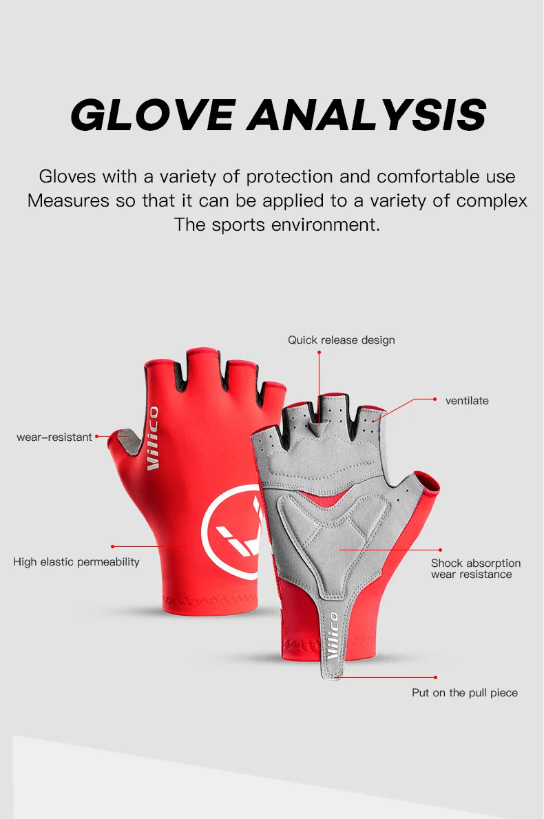 Brechen Wind Radfahren Halbe Finger Handschuhe Anti-slip Fahrrad Fäustlinge Racing Rennrad Handschuh MTB Biciclet Guantes – Detail 2