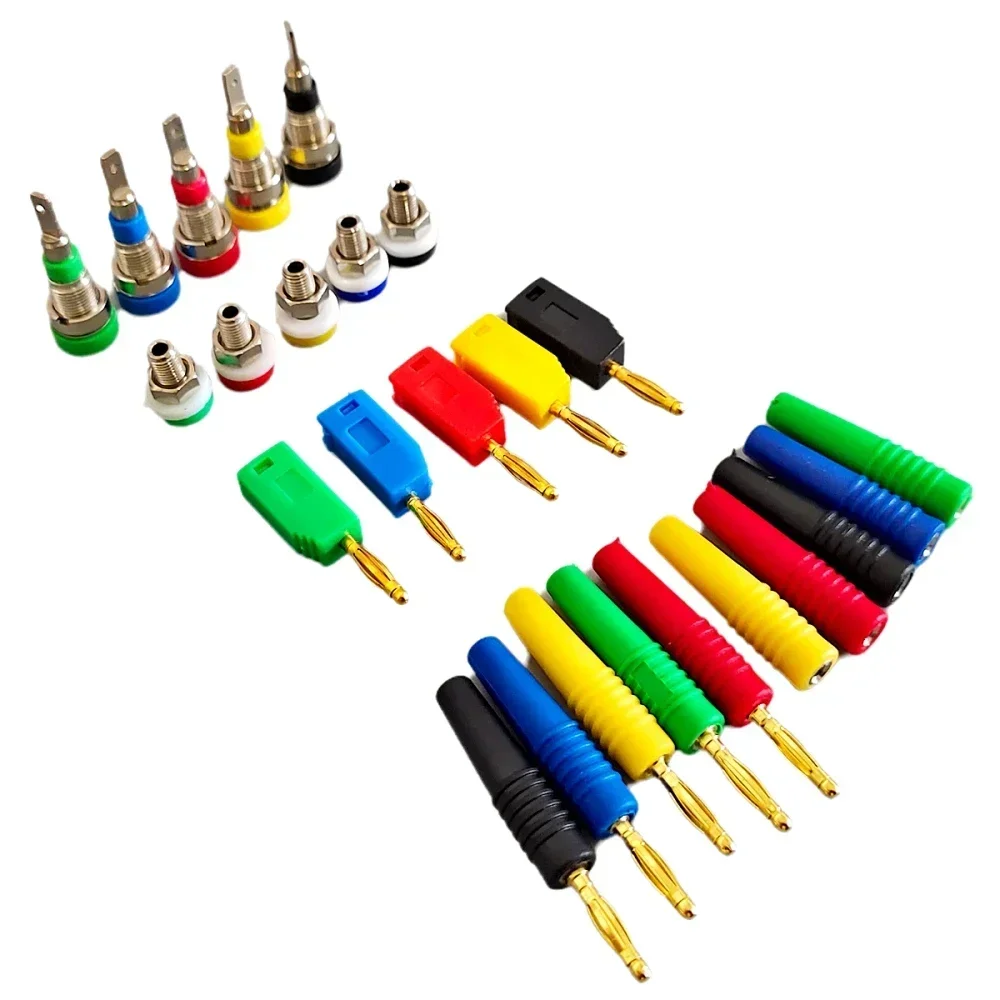 5Pcs 2mm Banana Jack Plug Socket Stacked Male Female Audio Speaker Screw Terminal Connector For Experimental Panel Test DIY