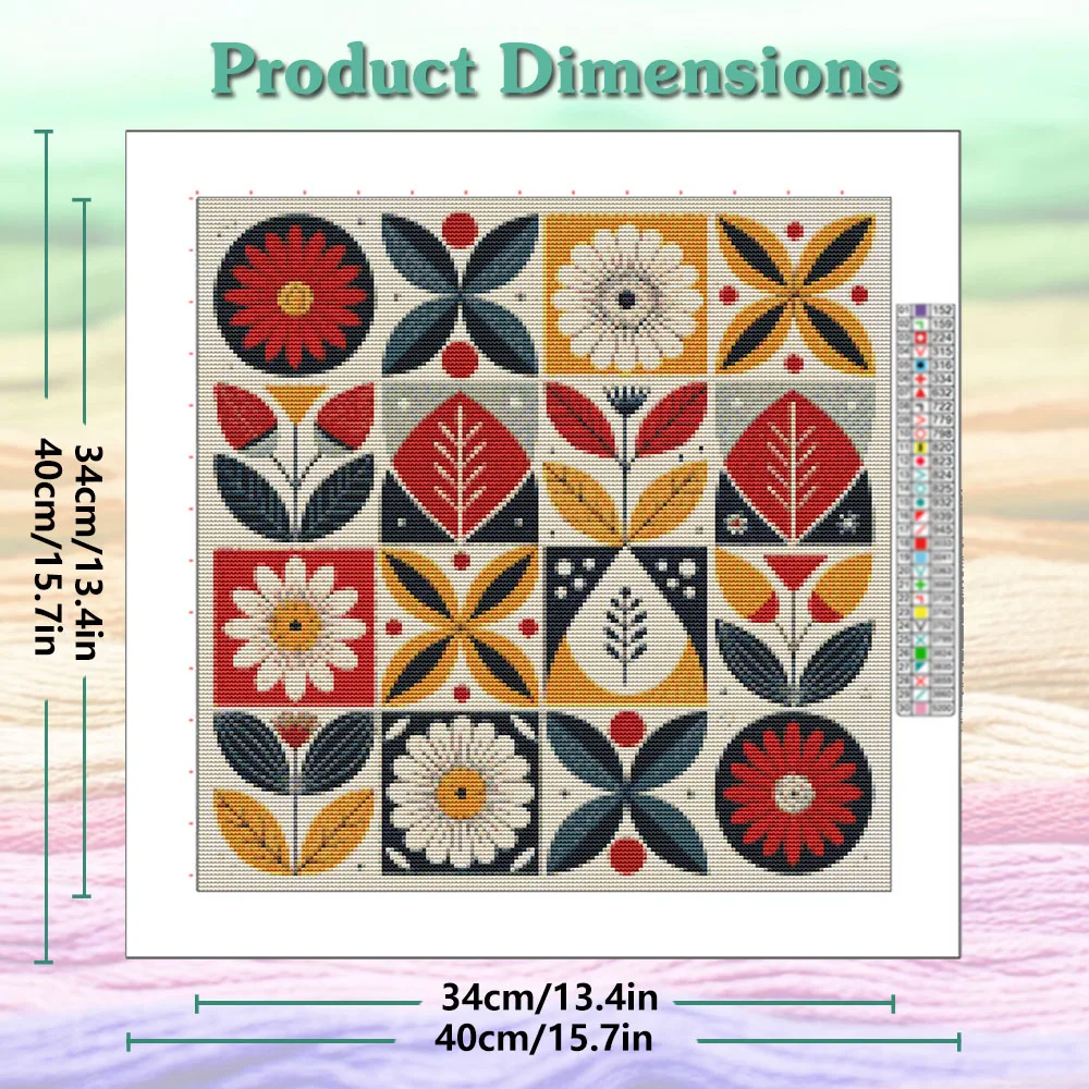11CT Cross Stitch Flower Full Embroidery Wall Decor Cotton Thread Printed New Decorative Paintings