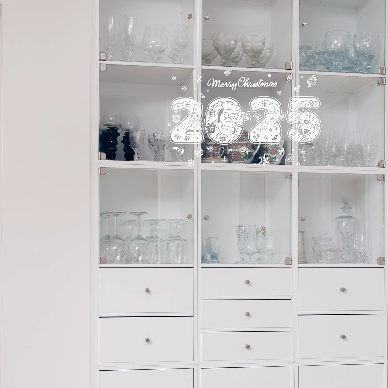 

1Set Christmas Stickers Reusable Indoor Window Decals Snowflake Patterns Holiday Decoration for Glass Walls Smooth Surfaces