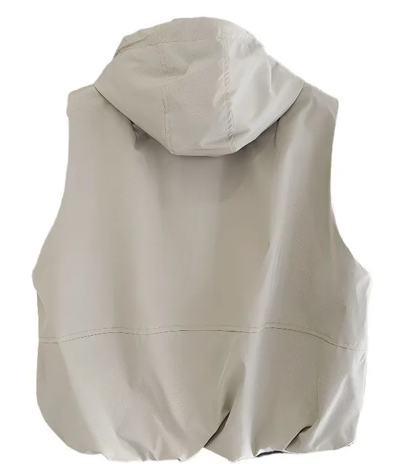 

Vests Waistcoats Thin Womens Vest Black Spring Blended Patchwork Pleated Layered Buttoned Unique Minimalist Modern Urban Leisure