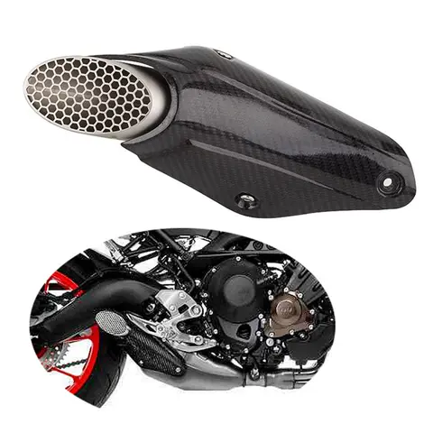 MT09 Exhaust Escape Modified With Carbon fiber Heat Shield Middle Link Pipe For MT09 MT-09 FZ09 XSR900 2017-2020
