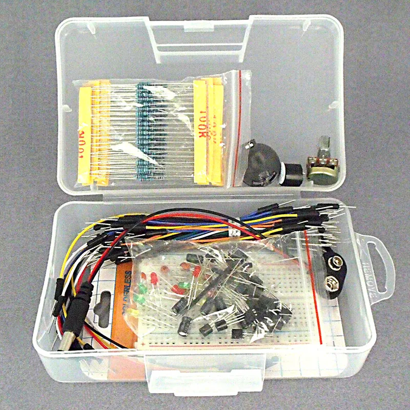 Electronic Project Starter DIY Kit for Arduino Cable wire Resistors Capacitor School Education Lab