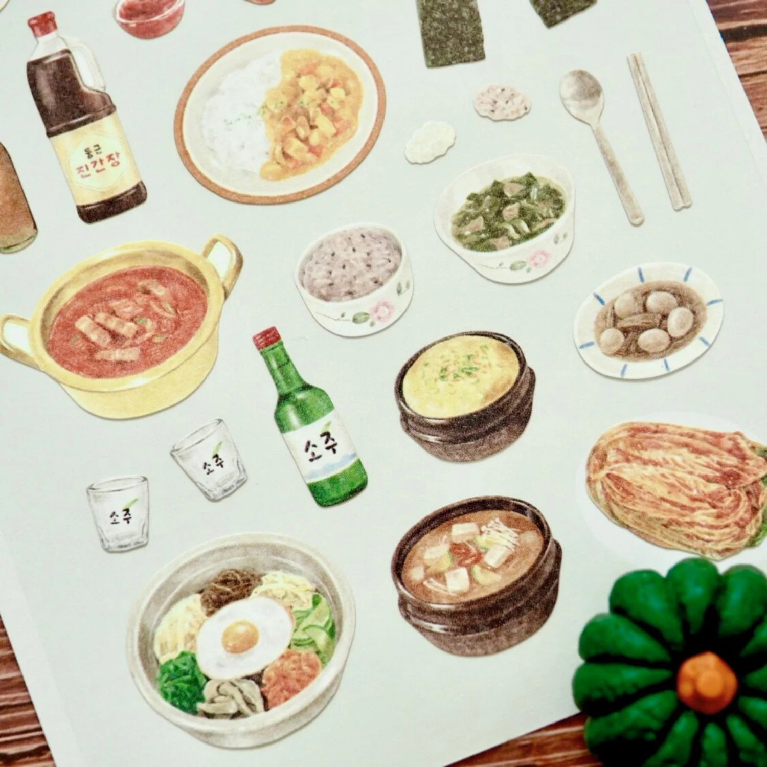 Korean Import Suatelier Homemade Food Paper Stickers Scrapbook Decoration Stationery DIY Stickers School Office Supply 1190