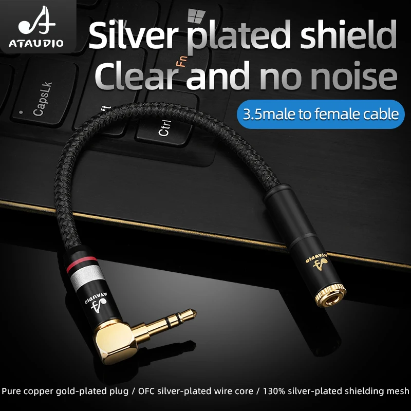 ATAUDIO HIFI 3.5mm Jack AUX Audio rozszerzenie męskie i żeńskie kabel z mikrofonem Stereo 3.5 rozszerzenie Audio kabel