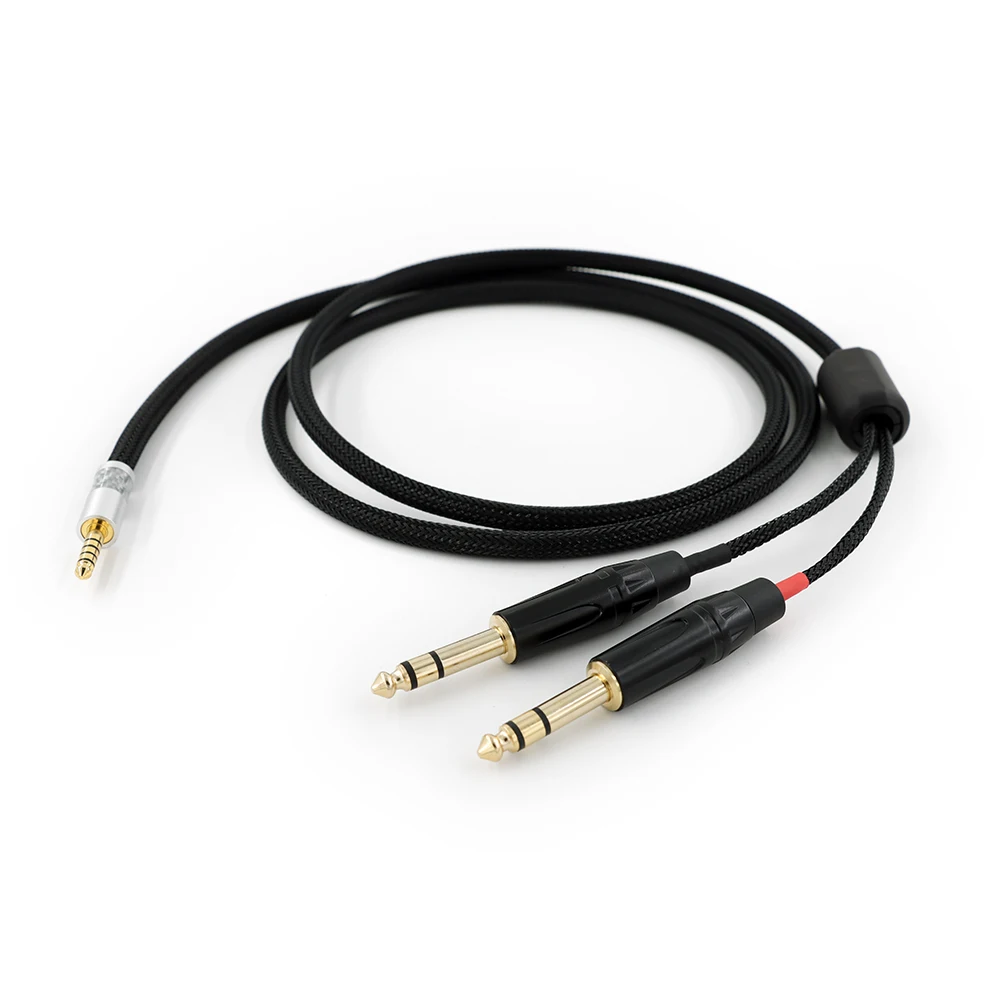 High quality HIFI 4.4MM male head to 1/4 inch 2 x 6.35mm TRS balanced Y-shaped distributor audio cable