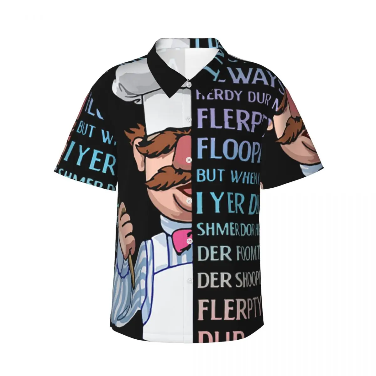 

The Swedish Chef - I Dont Always Herdy Dur Mur Men's Shirts Hawaiian Short Sleeve Shirt Funny Button Tops for Summer Beach