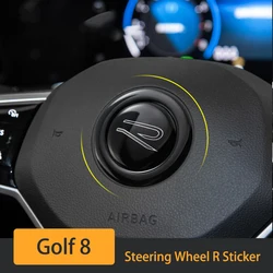 New Golf 8 Car Interior Emblem Steering Wheel R Logo Badge Stickers Accessories For Volkswagen GTI R-Line Polo Passat Magotan