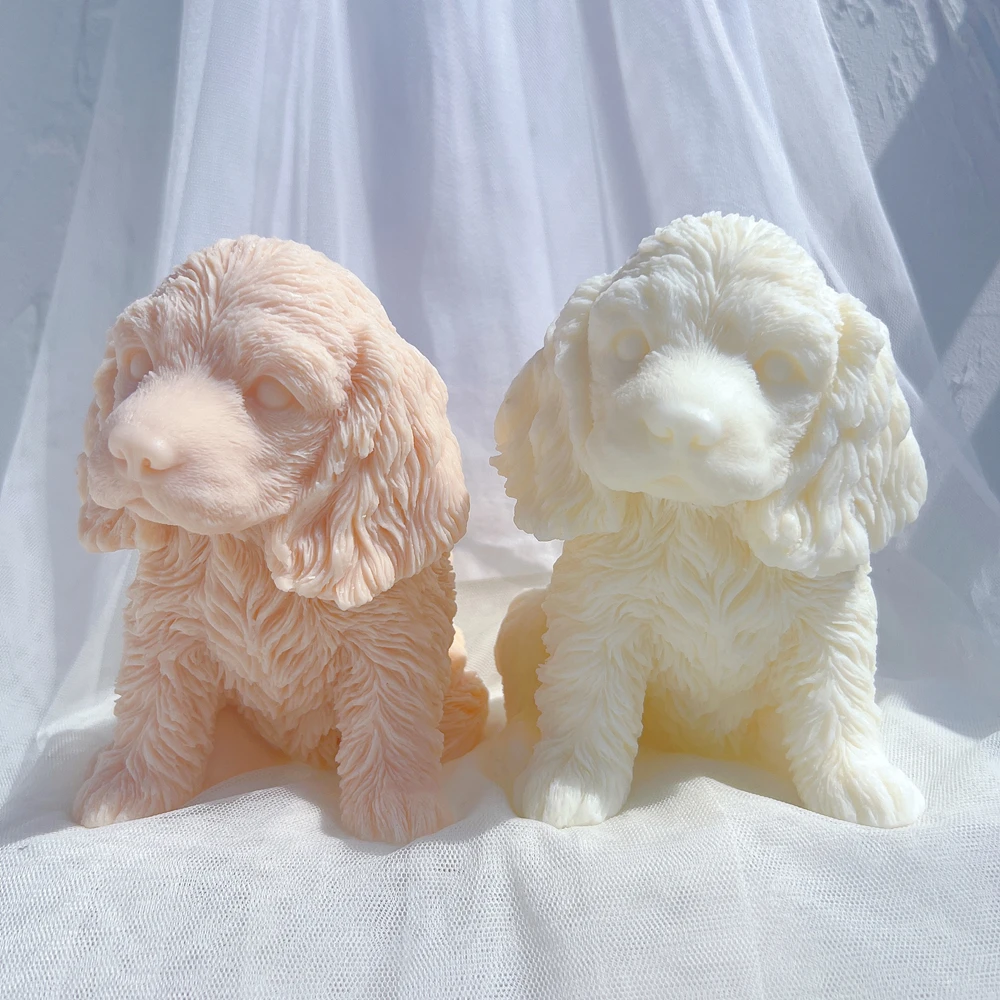 Cocker Spaniel Puppy Candle Mold Animal Puppies Soy Wax Silicone Mould Dog Lover Home Decor