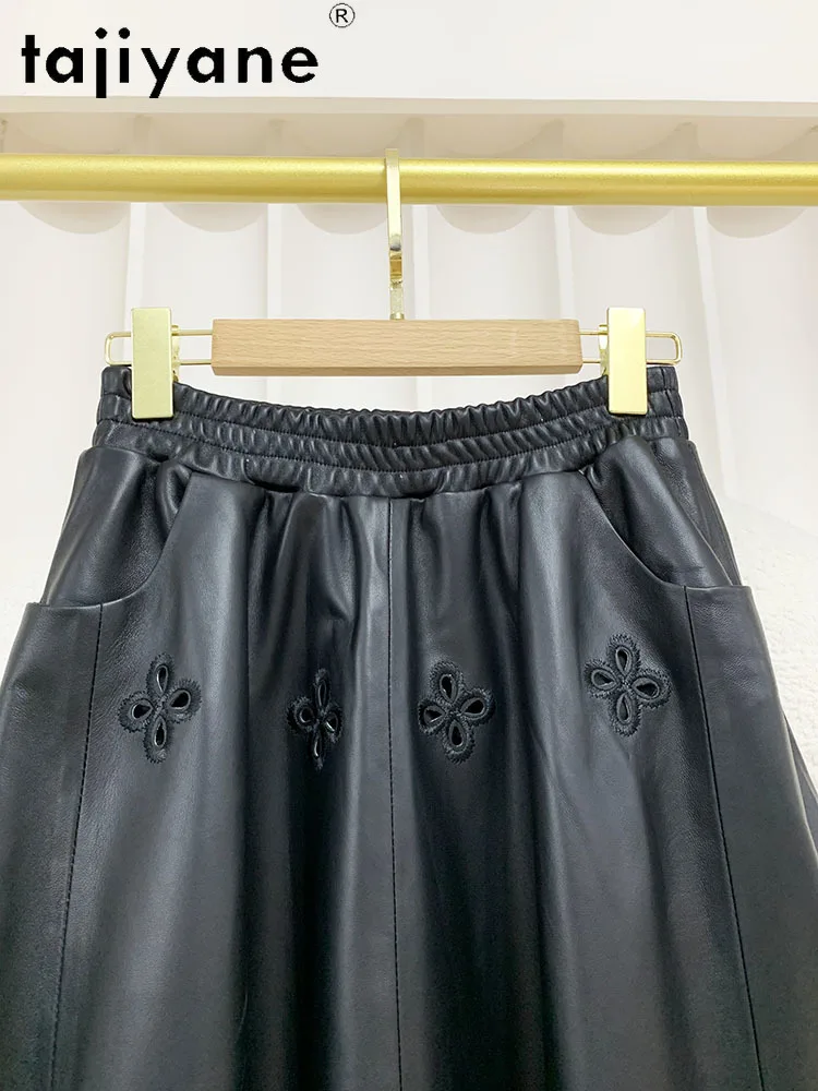 KMETRAM 100% Top-grain Sheepskin Skirts for Woman High Quality Genuine Leather Long Skirt Women Autumn Clothes 2025 юбка шорты