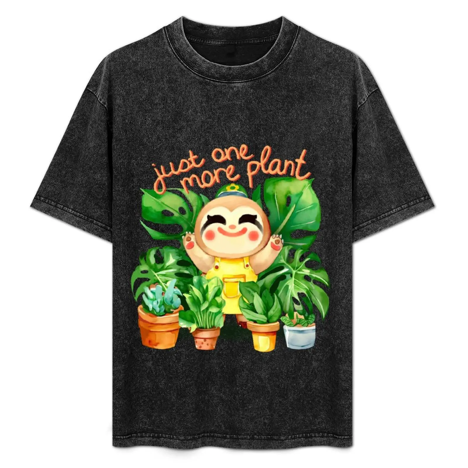 

Happy Sloth with Plants T-Shirt Urban Style Print T-Shirt